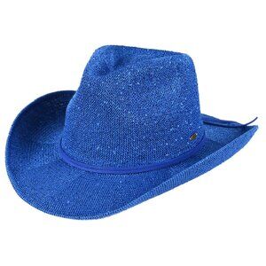 Sparkly Royal Blue Cowgirl Hat Bold Western Glam 🔥🤠 🇺🇸 NEW